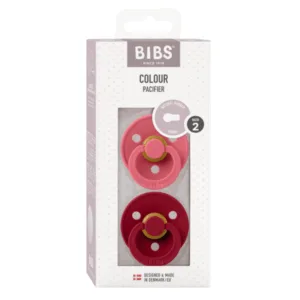 Set 2 suzete Bibs Colour Latex tetina rotunda 6 luni + CoralRuby