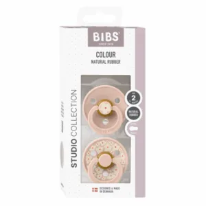 Set 2 suzete Bibs Colour Studio Collection Flower Latex tetina rotunda 6 luni+ Blush
