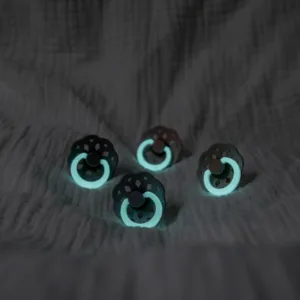 Set 2 suzete Bibs fosforescente Boheme Glow Latex tetina rotunda 0 luni + SageCloud