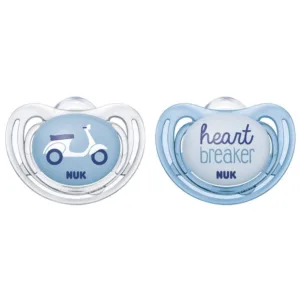 Set 2 suzete Nuk Freestyle silicon M1 blue 0-6 luni