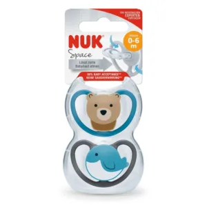 Set 2 suzete Nuk Space silicon M1 blue 0-6 luni