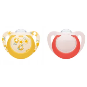 Set 2 suzete Nuk Star Silicon 18-36 luni Floare