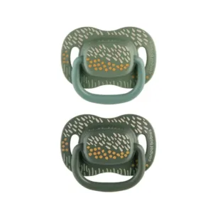 Set 2 suzete cu tetina simetrica silicon Canpol Mountains 0-6 luni Verde