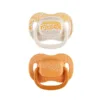 Set 2 suzete cu tetina simetrica silicon Canpol Mountains 18 luni + Portocaliu