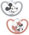 Set 2 suzete din silicon NUK Space Disney Mickey Daisy M3 18-36 luni