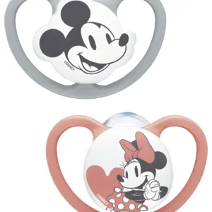 Set 2 suzete din silicon NUK Space Disney Mickey Daisy M3 18-36 luni