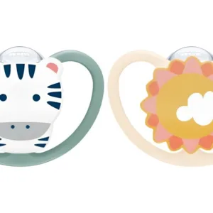 Set 2 suzete din silicon Nuk Space M2 6-18 luni zebra