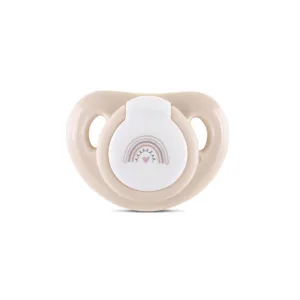 Set 2 suzete din silicon moale Mellow Rose cu capac 0 luni+