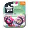 Set 2 suzete ortodontice din silicon Tommee Tippee Fun Style 6-18 luni Cat