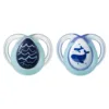 Set 2 suzete ortodontice din silicon Tommee Tippee Night 0-6 luni Whale