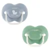 Set 2 suzete ortodontice silicon Tommee Tippee Anytime 18-36 luni Green Blue Duck