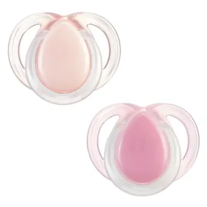 Set 2 suzete ortodontice silicon Tommee Tippee Night 0-6 luni Pink