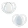 Set 2 suzete ortodontice silicon Tommee Tippee Night 0-6 luni White Blue