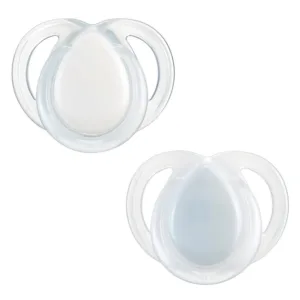 Set 2 suzete ortodontice silicon Tommee Tippee Night 0-6 luni White Blue