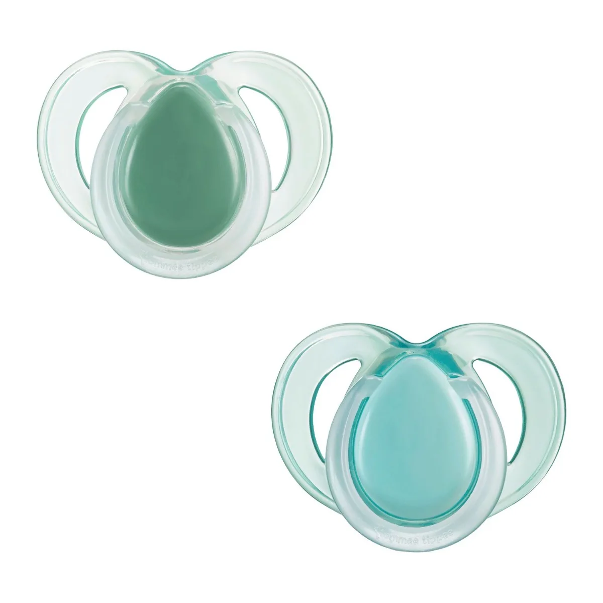 Set 2 suzete ortodontice silicon Tommee Tippee Night 18-36 luni Green