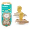 Set 2 suzete rotunde din latex Calmy Baboo Maro 0 luni+