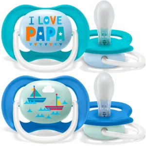 Set 2 suzete silicon Avent Ultra Air Happy Boy 6-18 luni