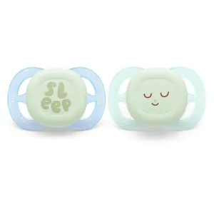 Set 2 suzete silicon Avent Ultra Start Night 0-2 luni Sleep Night Baieti