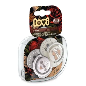 Set 2 suzete silicon Lovi I Love 6-18 luni