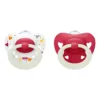Set 2 suzete silicon Nuk Signature Night 6-18 luni Red White Girl