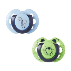 Set 2 suzete silicon ortodontice Tommee Tippee Fun Friends 0-6 luni Green Bear