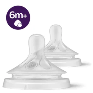 Set 2 tetine din silicon Avent Natural Response 3.0 6+ Debit 6