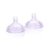 Set 2 tetine silicon cu gat larg si flux variabil 2 orificii 3 luni +