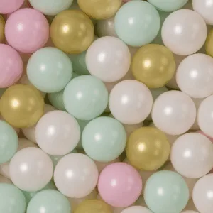 Set 200 bile din plastic 7 cm MeowBaby pentru centru de joaca alb