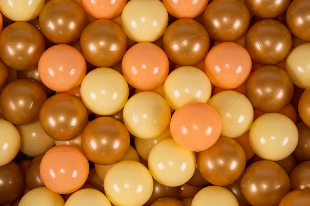 Set 200 bile din plastic 7 cm MeowBaby pentru centru de joaca piersica