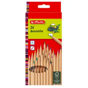 Set 24 creioane color natur hexagonale