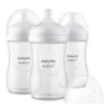 Set 3 biberoane cu tetina silicon Avent Natural Response 260 ml 1 luna +