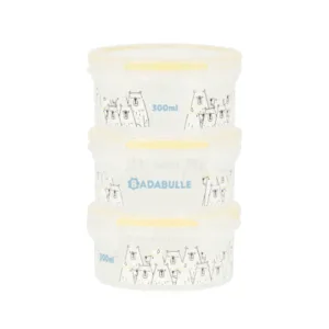 Set 3 boluri ermetice Maxi 300 ml pentru pastrarea hranei Badabulle
