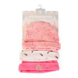 Set 3 caciulite pentru bebelusi Cangaroo Tibby pink