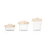 Set 3 caserole cu capac pentru pastrarea alimentelor crem