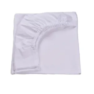 Set 3 cearsafuri bleu alb si model rachete si planete + protectie impermeabila patut 90x4050 cm