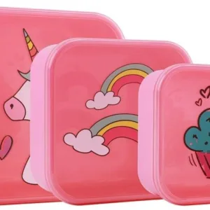 Set 3 cutii pentru alimente unicorn