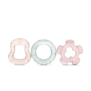 Set 3 jucarii de dentitie Lorelli Baby Care Iceberg Green Mellow Rose