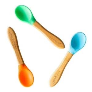 Set 3 lingurite bambus albastru