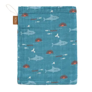 Set 3 manusi de muselina pentru baie model Rechin