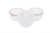 Set 3 mini caserole stocare si depozitare mancare pentru bebelusi din sticla cu capac BO Jungle roz 360 ml