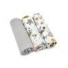 Set 3 museline MimiNu Botanica Grey multifunctionale din bumbac 75x75 cm