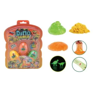 Set 3 oua dinozaur cu slime si figurina ce straluceste in intuneric