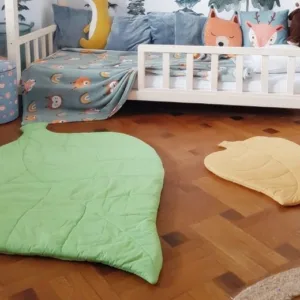 Set 3 perne frunze galben mustar pentru canapea