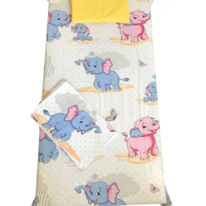 Set 3 piese paturica cu cearsaf si pernuta 140x70 cm Animale