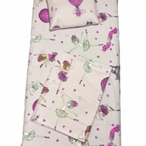 Set 3 piese paturica cu cearsaf si pernuta 160x80 cm Balerine