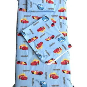 Set 3 piese paturica cu cearsaf si pernuta 160x80 cm Cars