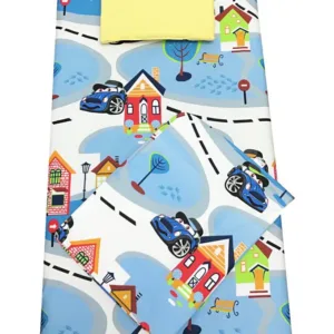 Set 3 piese paturica cu cearsaf si pernuta 160x80 cm Oraselul copiilor