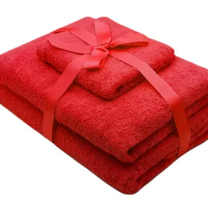 Set 3 prosoape rosii Somnart pentru fata