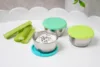 Set 3 recipiente mini Melii bleu mint lime din inox cu capac silicon