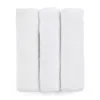 Set 3 scutece PetiteMars din muselina de bambus Moussy Total White hipoalergenice 68 x 68 cm Alb